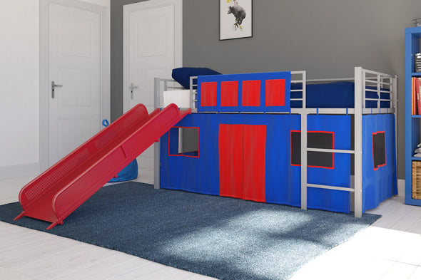 Blue Curtain Set for Junior Loft Bed - Blue