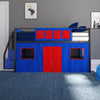 Blue Curtain Set for Junior Loft Bed - Blue