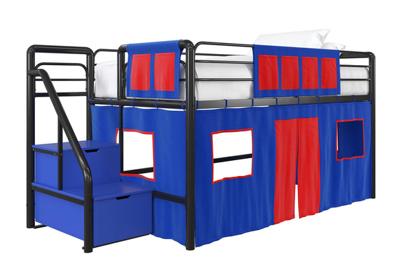 Blue Curtain Set for Junior Loft Bed - Blue