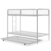 Isaiah Metal Bunk Bed with Trundle - White - Twin-Over-Twin