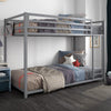 Miles Metal Bunk Bed - Silver - Twin-Over-Twin