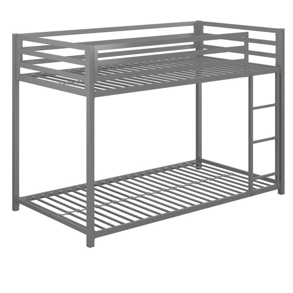 Miles Metal Bunk Bed - Silver - Twin-Over-Twin