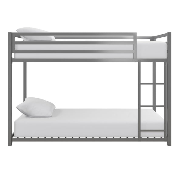 Miles Metal Bunk Bed - Silver - Twin-Over-Twin