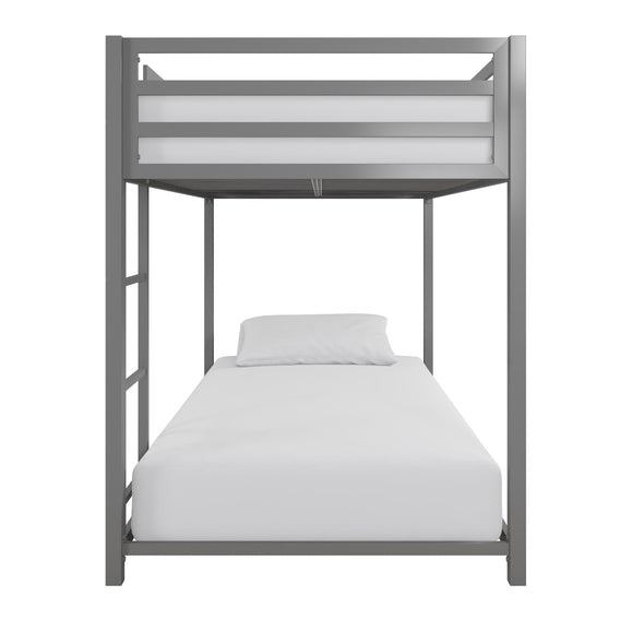 Miles Metal Bunk Bed - Silver - Twin-Over-Twin