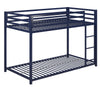 Miles Metal Bunk Bed - Blue - Twin-Over-Twin