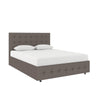 Cambridge Upholstered Bed with Gas Lift Up Storage - Grey Linen - Queen