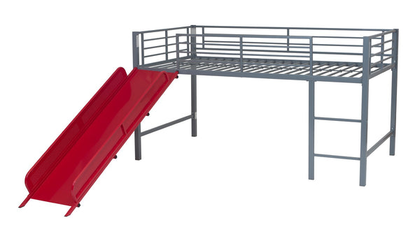 Laurie Junior Loft Bed - Silver / Red - Twin