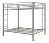 Sydney Metal Bunk Bed - Silver - Full-Over-Full