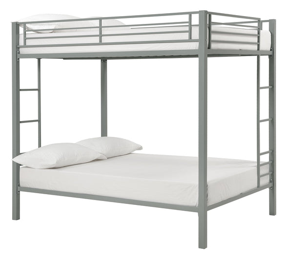 Sydney Metal Bunk Bed - Silver - Full-Over-Full