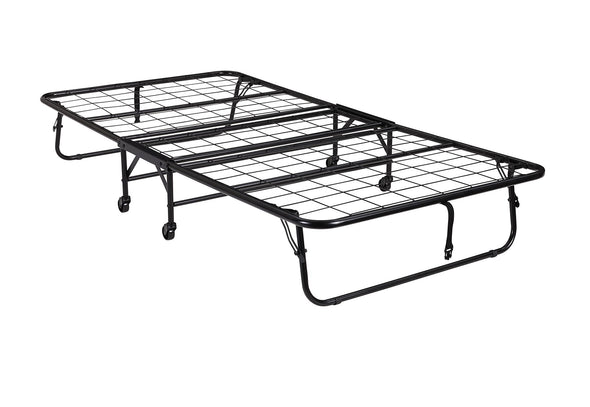 Folding Metal Guest Bed with 5" Mattress - Black - Twin