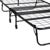 Folding Metal Guest Bed with 5" Mattress - Black - Twin