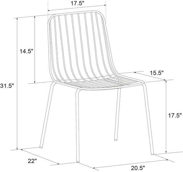 Caden Wire Dining Chair - Gold - N/A