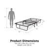 Folding Metal Guest Bed with 5" Mattress - Black - Twin